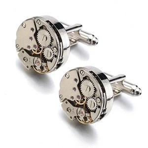 2020 Luxury refined watch mechanism cufflinks clock mechanism  men&#39;s shirt Movement cufflink business cuff links Wedding gifts