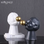 2020 New Arrival Interior Soft Home Decoration Pieces Luxury Abstract Sculpture Ceramic Figurine Decor