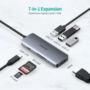 2020 New Arrival Laptop Computer Multifunction 7 In 1 Multiport Usb Hubs