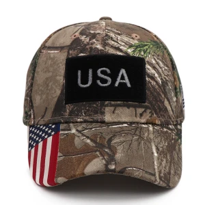 2020 Trump American USA Flag Patch Camo Caps