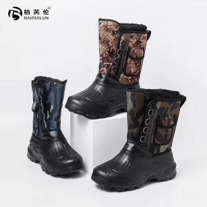 2021 Cold-proof Waterproof Non-slip Warm High-tube Winter Outdoor Fishing Riding Boots Mens Snow Boots