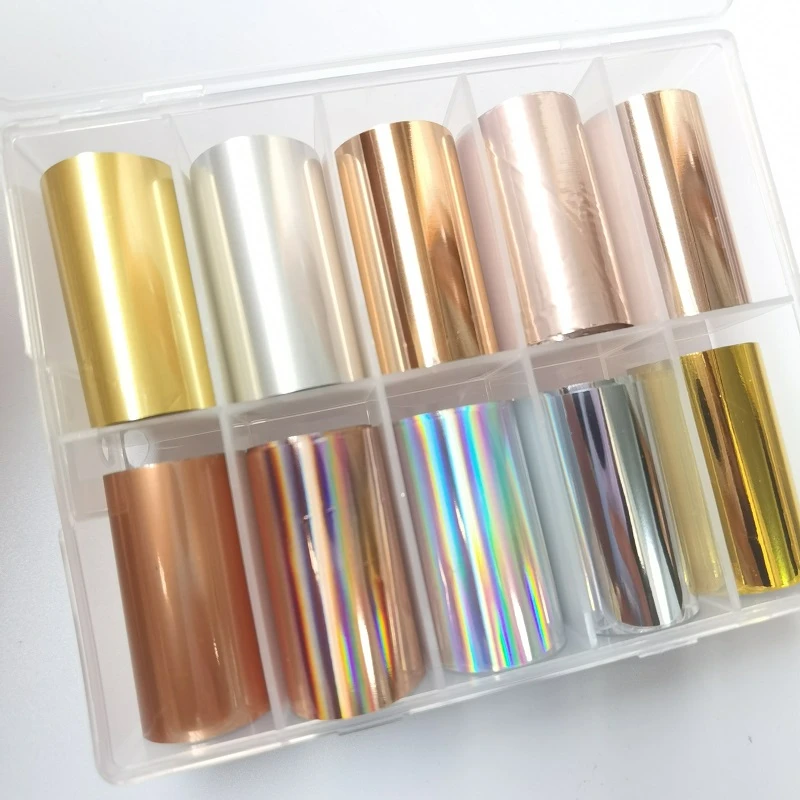 2021 Gold Silver Solid Color Transfer Foil Nail Art Foil For Nail Art Sticker Decoration