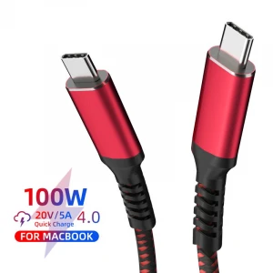 2021 new arrived type c fast cable 5A 100W Fast Charging  type C to USB C Data usb cable Syncing usb charging cable