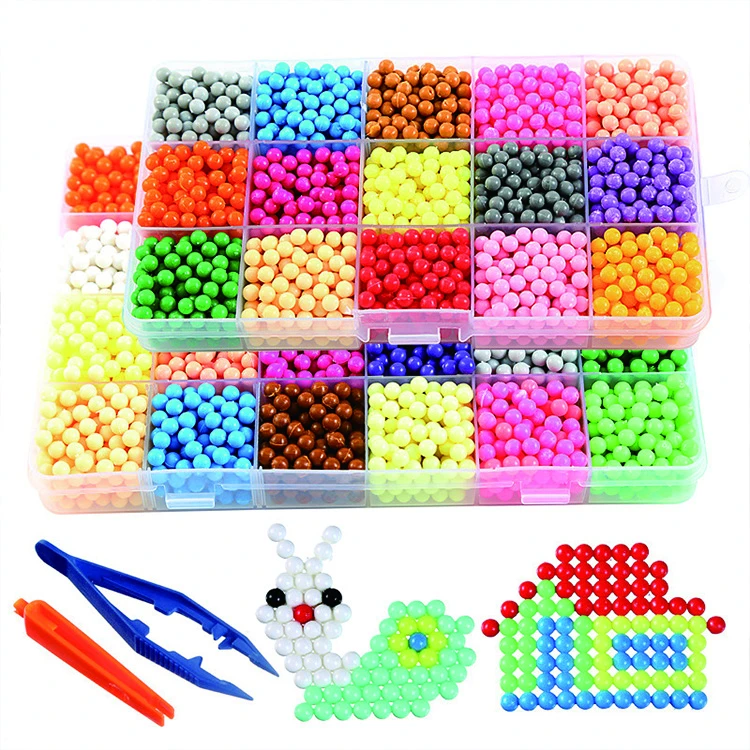 2021 New Educational Kid Toys 24 Colors Magic DIY Spray Crystal Fuse Drop Beads Shape Water Beads