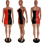 2021 new pu summer short dress womens  skirt clubwear party dresses women badange summer wear bodycon  sundresses