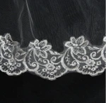 2021  One Layer Lace Edge Wedding Veil Long Bridal Veil Cheap  Accessories WF898
