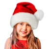 2024 New Arrival Plus Velvet Thickened Christmas Adult Children Hat Fluffy Red White Grid Santa Hat Christmas