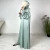 Import 2025 New trend plain metallic shiny stain Loose size muslim women Eid evening party Four season drswstring sleeve abaya from China