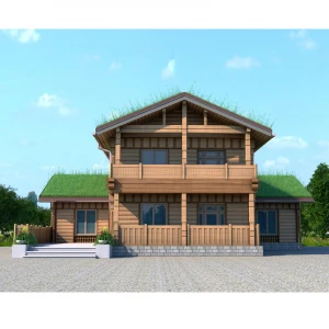 21.09.2020_1  wooden log house  prefab wooden villa 389 m2 28,8mX19,2m
