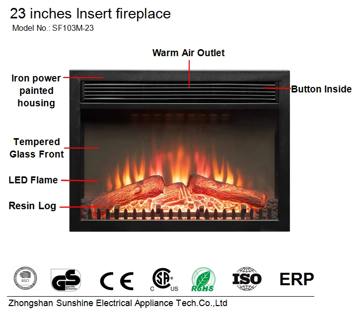23 inch heater electric fireplace insert roman style fireplace