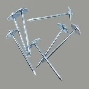 2.5" Galvanized wire china umbrella head roofing nails with rubber washer