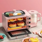 3 in 1  breakfast maker machine with toast oven coffee pot frying pan