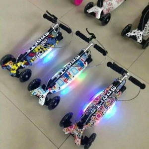 3 wheels popular adjustable foldable kids scooter with light for sale