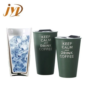 320cc new design reusable ceramic heat-resistant insulating thermal double heat preservation coffee cup mug with lid