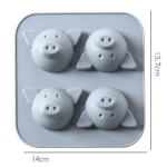 4 Cavity kids DIY baking, Pudding,  Ice cubes, Silicone cake mold Bakeware  silicone cake tool