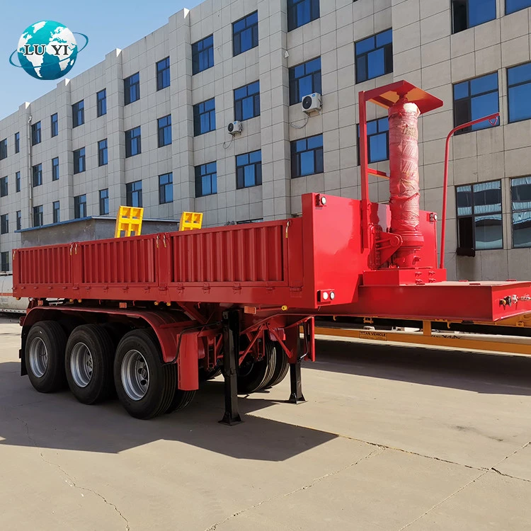 40 CBM Coal Transport Container Tipping Chassis Hydraulic Lifting Dump Tipper Truck Semi Trailer