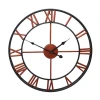 45cm Retro Living Room Iron Round Roman Numeral Mute Decorative Wall Clock