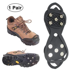 5 Teeth Crampons Universal Anti-Slip Shoes Ice Gripper Walking Traction Cleats for Shoes Mountaineering on Snow and Ice