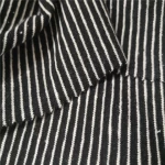 55%hemp 45%Organic cotton yarn dyed Black/white stripe jersey for fashion tshirt