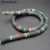 5x8mm Natural Mix Colors India Agate Gemstone Rondelle Spacer Stone Matte DIY Loose Beads Jewelry Making