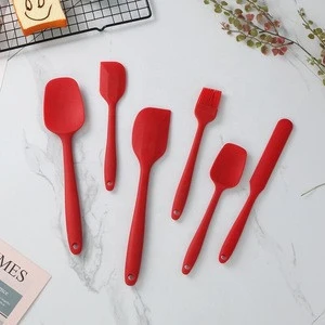6 Piece Silicone Spatula Set Non-Stick Kitchen Rubber Spatula for Cooking Baking Mixing Dishwasher Safe
