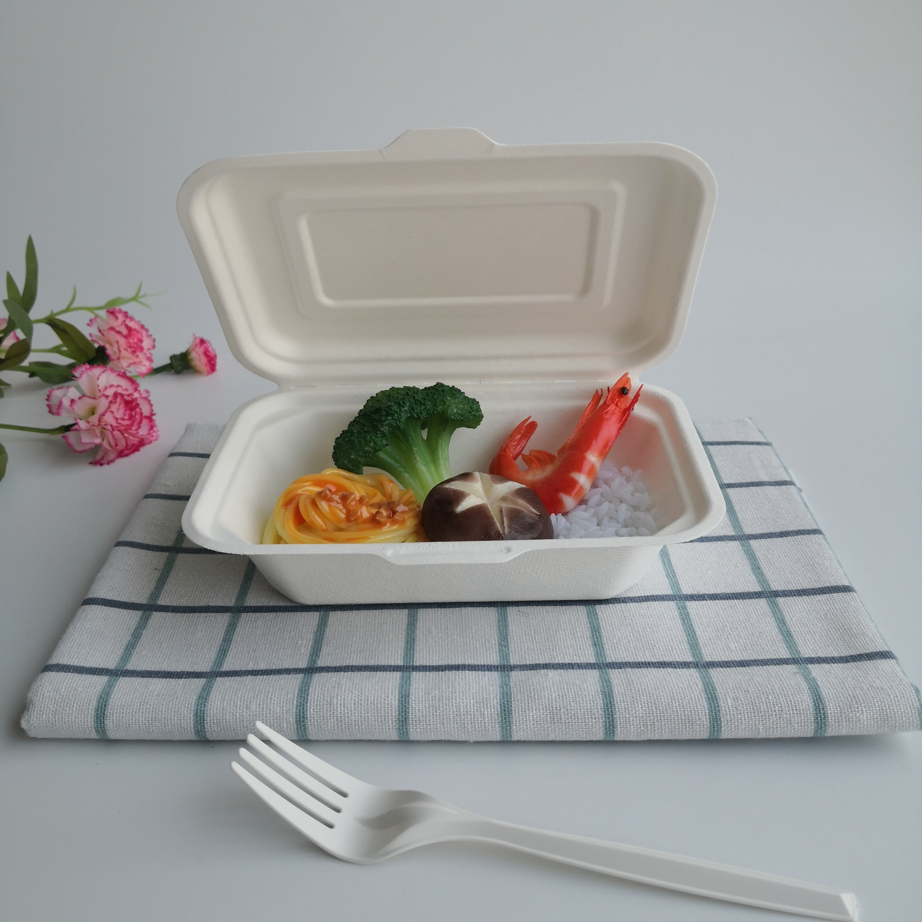 Buy 600ml Biodegradable Disposable Food Container Sugarcane Bagasse ...
