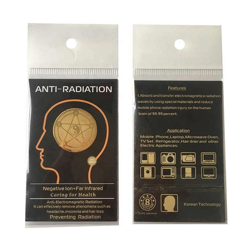 6032 24K gold Anti Radiation Sticker for reducing cell phone radiation EMR Protection Shield customized Sticker 24k material