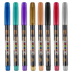 8 Colors Metallic Markers BAOKE Brand MP570 Water Based Metallic Color Pens Set