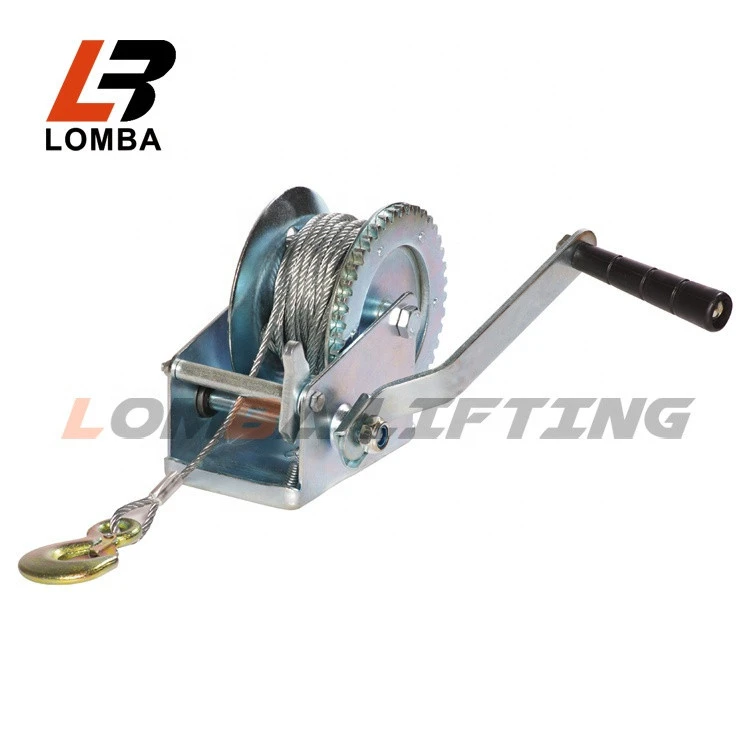 800 1200 1800 2200LBS Cable Manual/Hand with Galvanized Wire Rope Parasail Winch