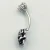 Import 925 Sterling Silver Punk style  Skeleton Navel Ring  Fashion Women Men Belly Piercing Jewelry from China