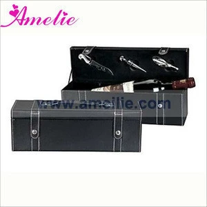 A0790 Black Leatherette Box Wine Accessories
