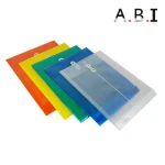 A4  Plastic File Folder Portable Document Folder with Snap Button File and Paper Organizer Office and School Supplies