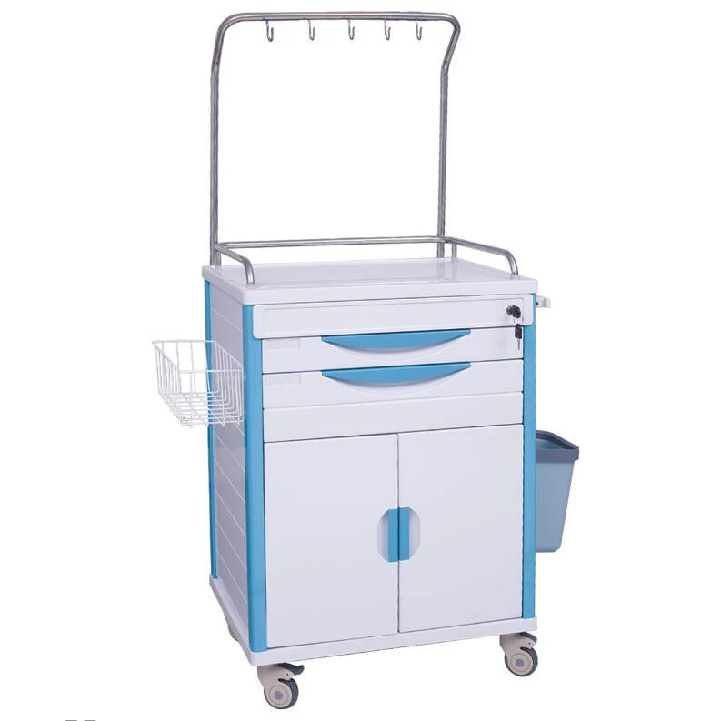 Adjustable Height ABS Infusion Hospital Cart Trolley For Hospital