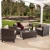 Import All weather Outdoor Wicker Patio sofa sets Furniture modern Dark Brown 4 Piece rattan armchair and loveseat Garden Sofa Set from China