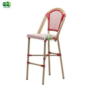 all-weather wicker/rattan french cafe bistro bar stool chairs -E6017 bar
