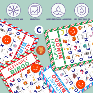 Buy Alphabet Bingo Game Card Board Matching Game Set, Abc Letters ...
