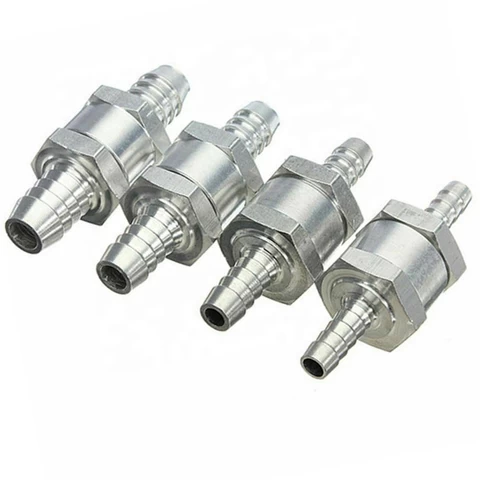 Aluminum alloy check valve for automobile and ship machinery 6/8/10/12 mm, Gasoline diesel fuel line, oil line check valve