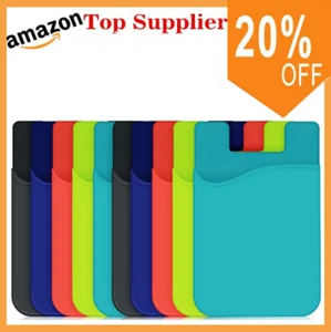 Amazon best sellers Custom Printed Logo Sticker Silicone Mobile Phone Card Holder Adhesive Cell Phone Stand Credit Card Holder