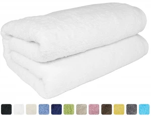 Amazon direct white colour hotel 100% cotton 400g 500g 550g 600g bath towel