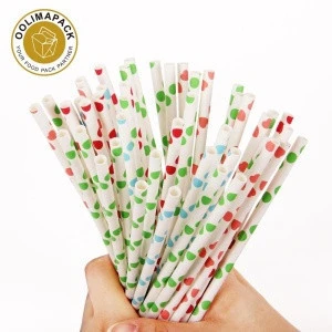 Amazon hot sell printed paper drinking straw creative color paper pipette