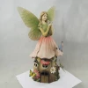 Amazon Supplier Resin Battery Light Fairy Garden House Statue