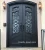 Import American villa exterior wrought iron double door with transom grill design from China