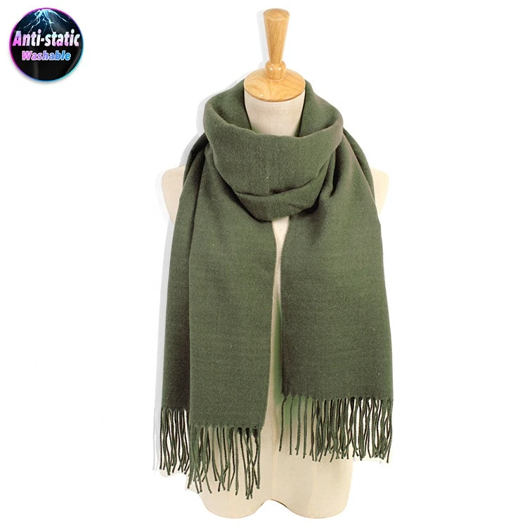 anti static winter blanket checked acrylic wool pashmina lady women 100% cashmere scarf