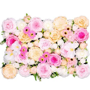 artificial pink wedding decoration flower wall