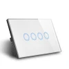 AU/US Glass Panel Remote Wireless WIFI control Smart Home Touch Wall Light Power Switch 4gang with SAA certificate
