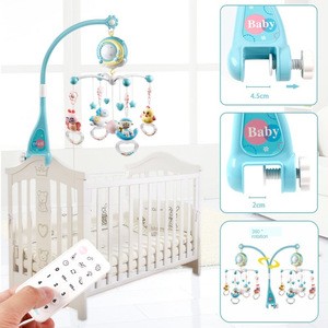 Baby bed bell Rattle Toy 0-18 months music bedside bell projection baby comfort toy