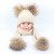 Import Baby Winter Fur Pompom Hat Real Double Raccoon Fur Pom Poms Beanie Hats   winter knitted scarf set from China