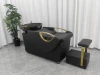 Barber shop shampoo bed, hair salon shampoo chair,  can be semi reclined or fully reclined, shampoo bed, ceramic shampoo basin