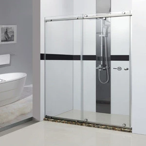 Bathroom Customized Clear Tempered Glass Sliding Shower  Bath Screens