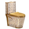 Bathroom gold plated water closet modern one piece S-trap toilet bowl water closet china gold toilet